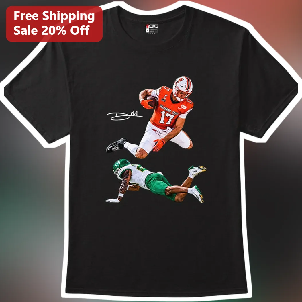 Oklahoma State Cowboys Barry Sanders Vintage Football Player Graphic Tee