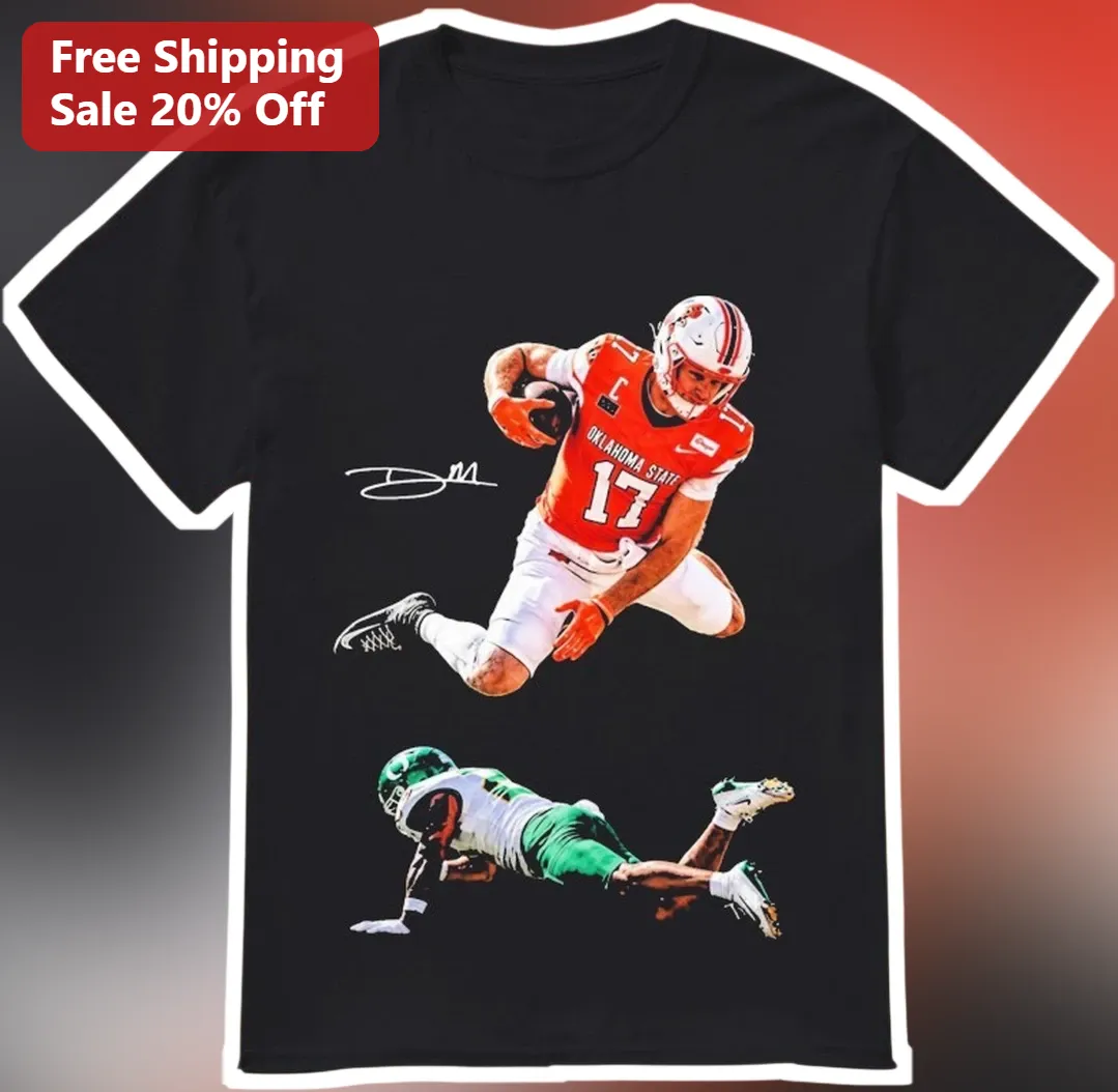 Oklahoma State Cowboys Dillon Gabriel Football Action Tee