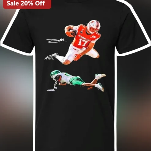 Oklahoma State Cowboys Dillon Gabriel Signature Action Shot Tee