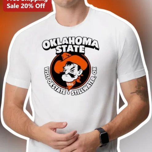 Oklahoma State University Visit OKState Stillwater Pistol Pete Graphic Tee
