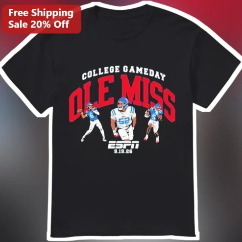 Ole Miss Gameday Tee College Football Rebels Fan Apparel Black Cotton Shirt
