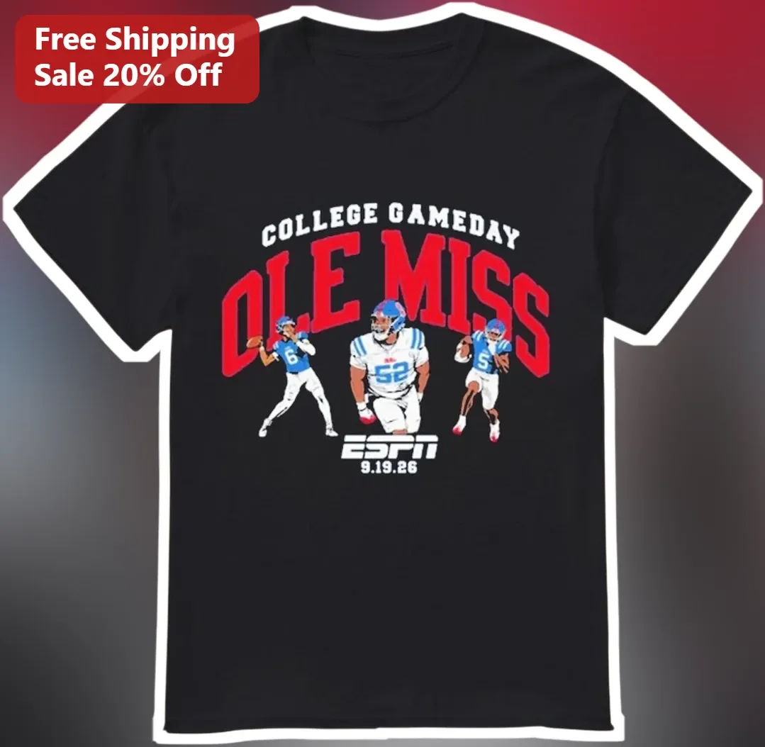Ole Miss Gameday Tee College Football Rebels Fan Apparel Black Cotton Shirt