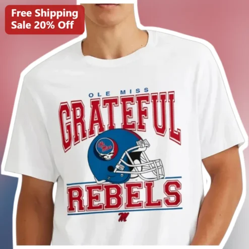 Ole Miss Grateful Rebels Tee University of Mississippi Football Fan Gear
