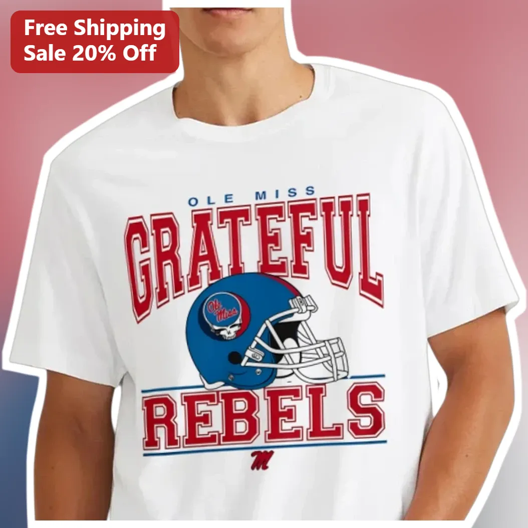Ole Miss Grateful Rebels Tee University of Mississippi Football Fan Gear