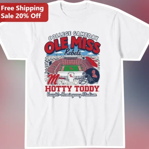Ole Miss Rebels Hotty Toddy Vaught-Hemingway Stadium College GameDay Tee