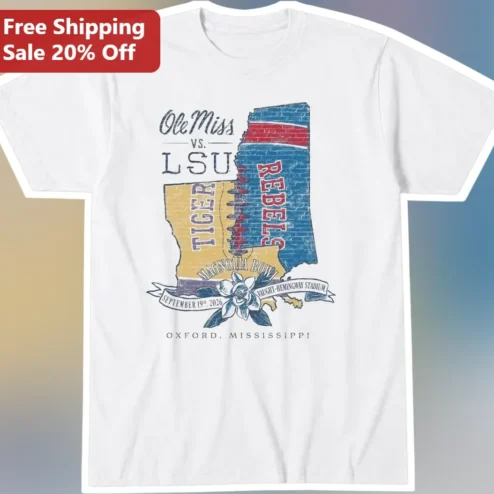 Ole Miss Vs LSU Magnolia Bowl Oxford Mississippi Vintage Football Tee