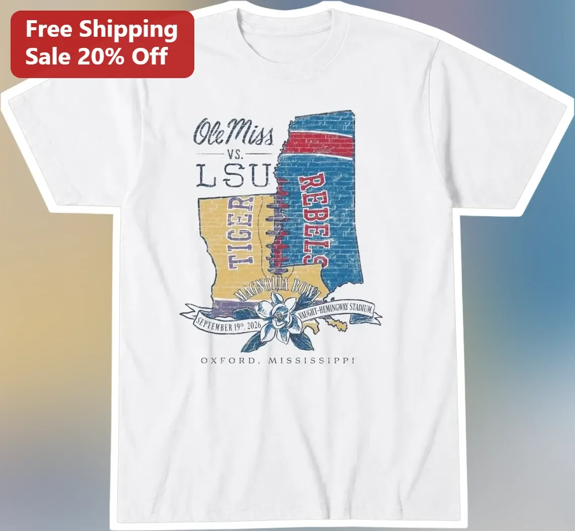 Ole Miss Vs LSU Magnolia Bowl Oxford Mississippi Vintage Football Tee