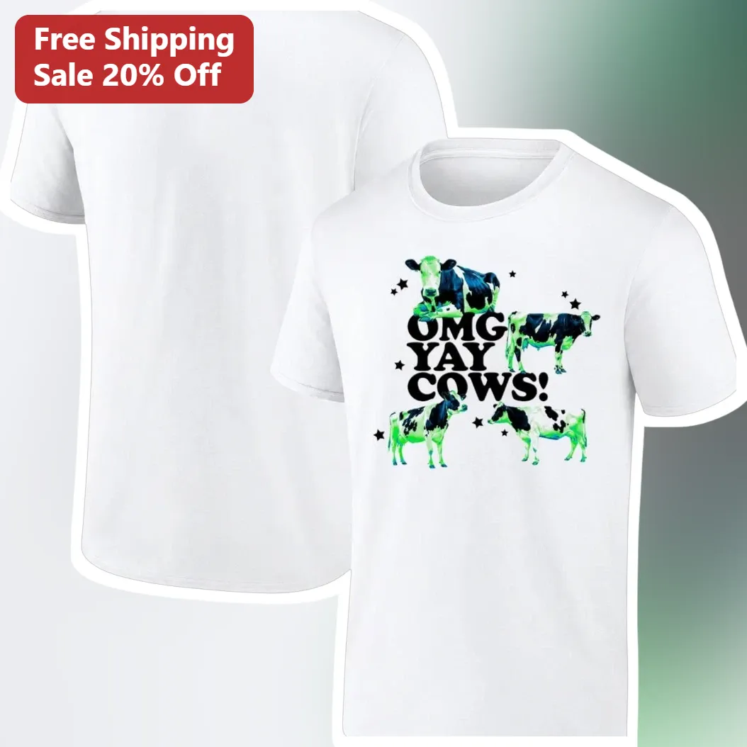 OMG YAY COWS! Funny Cow Lover Graphic Tee Unisex Farm Animal Gift