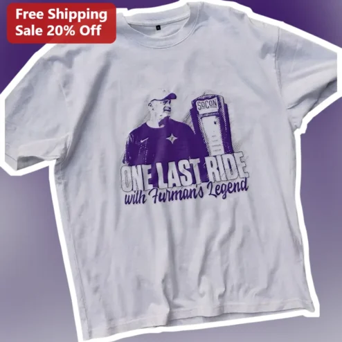 One Last Ride with Furman's Legend Tee College Basketball Coach Retirement Gift
