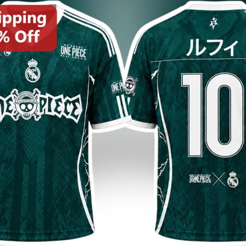 One Piece Monkey D Luffy Straw Hat Pirates Soccer Jersey Anime Sports Shirt
