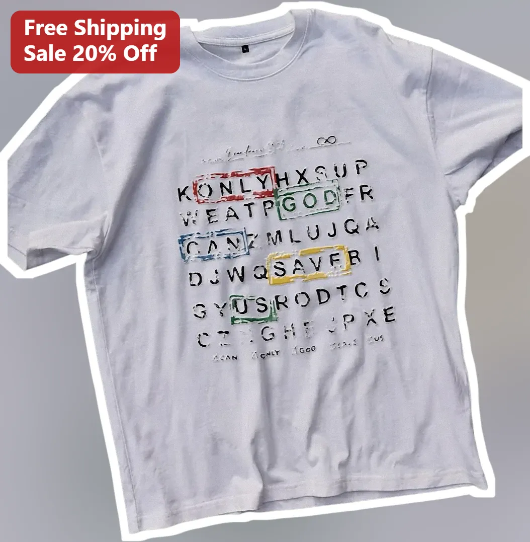 Only God Can Save Us Christian Word Search Graphic Tee Faith Based Apparel Gift