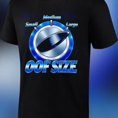 OOF SIZE Funny Meme Tee Relatable Dial Knob Graphic T-Shirt Gift for Adults