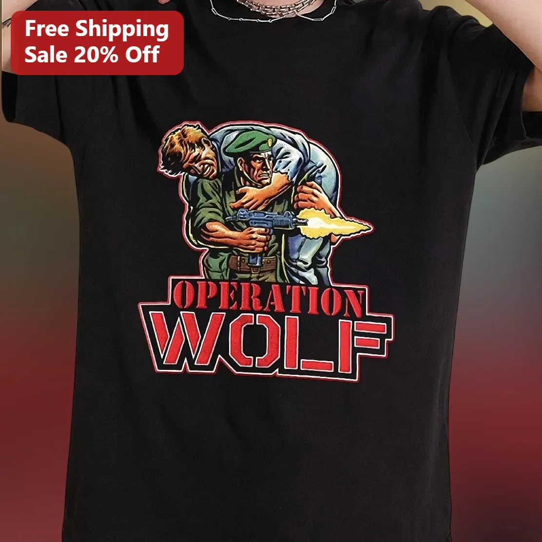 Operation Wolf Retro Arcade Game Tee Taito 80s Video Gamer Gift