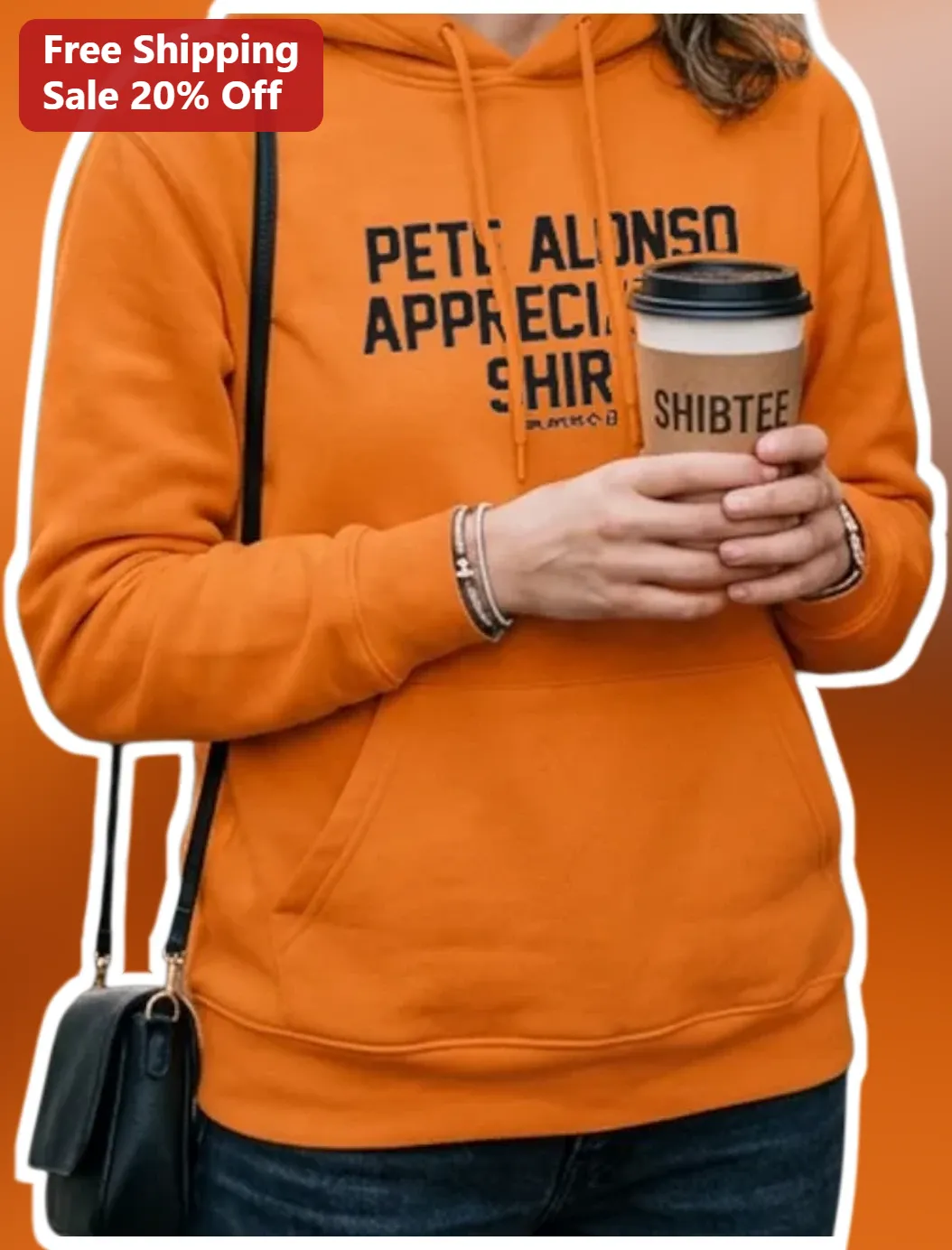 Orange Hoodie Baseball Fan Appreciation Shirt Personalized Gift for Men Women