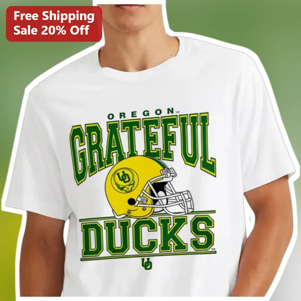 Oregon Grateful Ducks Tee Retro Collegiate Football Helmet Graphic T-Shirt for Men Women Fans