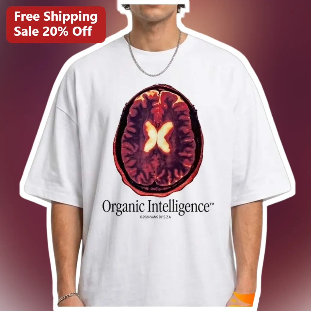 Organic Intelligence Brain Scan Graphic Tee, Unisex Streetwear Brain MRI Aesthetic T-Shirt