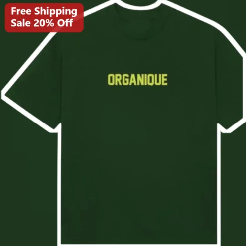 ORGANIQUE Tee French Minimalist Typography Graphic T-Shirt for Eco Conscious Men Women