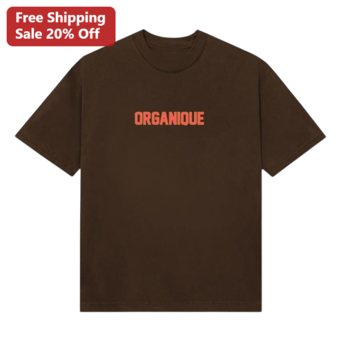 ORGANIQUE Vintage Collegiate Brown Tee Minimalist Retro Streetwear T-Shirt