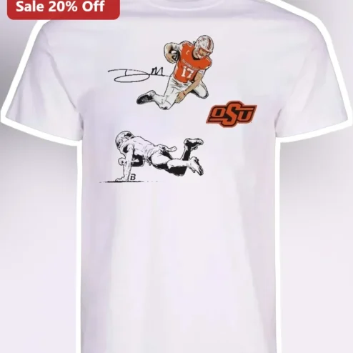 OSU Cowboys Barry Sanders Vintage Football Legend Graphic Tee for Men