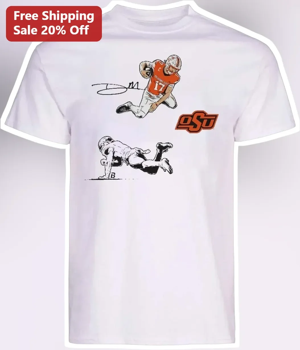 OSU Cowboys Barry Sanders Vintage Football Legend Graphic Tee for Men