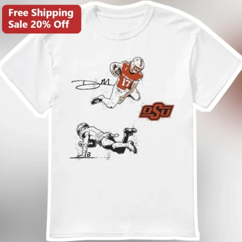 OSU Oklahoma State Cowboys Barry Sanders Vintage Signature Graphic Tee