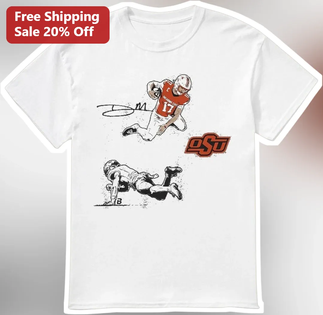 OSU Oklahoma State Cowboys Barry Sanders Vintage Signature Graphic Tee