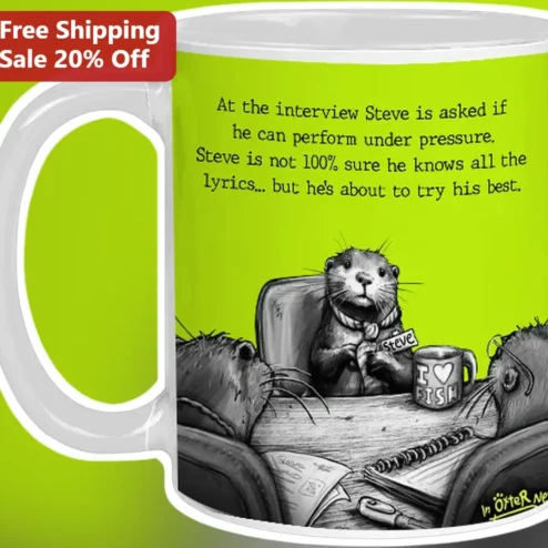 Otter Job Interview Humor Mug Funny Performance Under Pressure Gift
