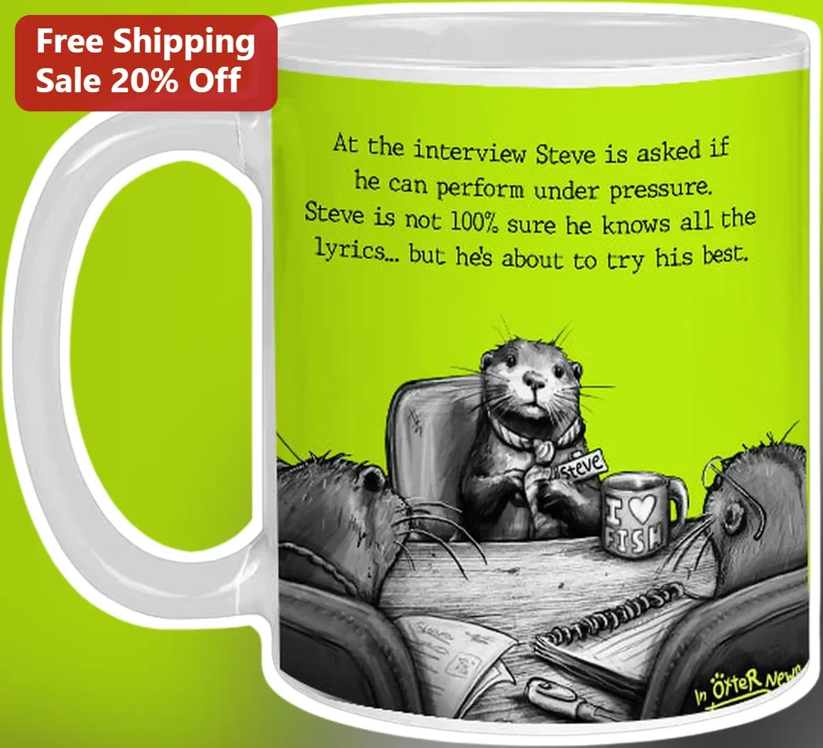 Otter Job Interview Humor Mug Funny Performance Under Pressure Gift