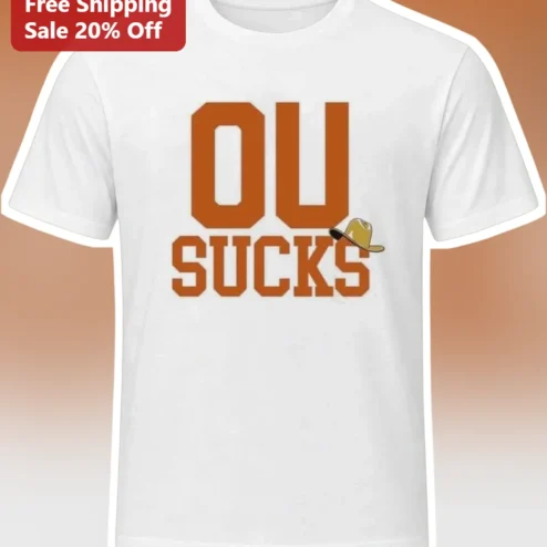 OU Sucks Texas Tech Rivalry Graphic Tee Burnt Orange College Football Shirt