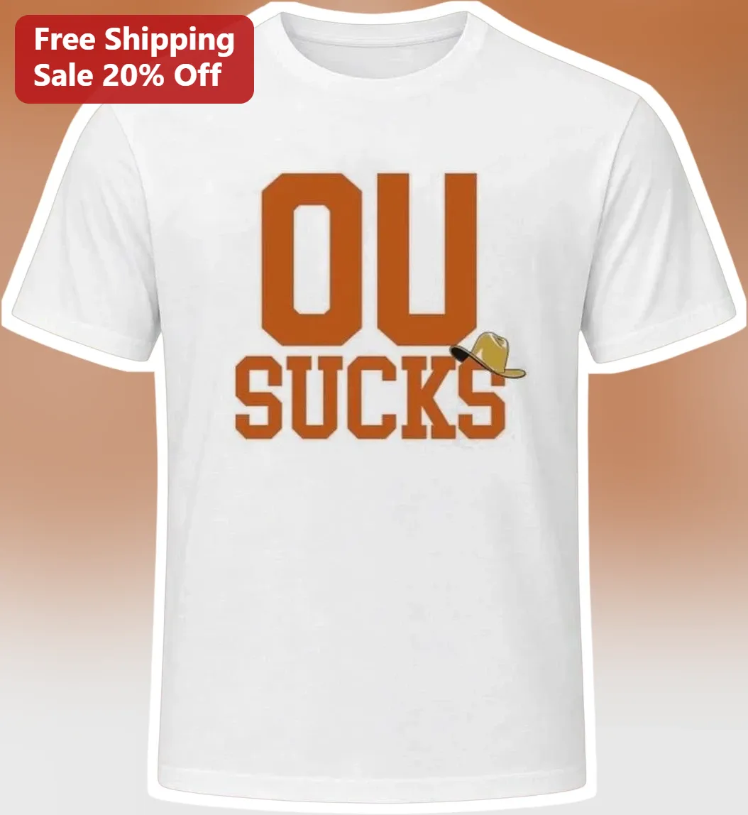 OU Sucks Texas Tech Rivalry Graphic Tee Burnt Orange College Football Shirt