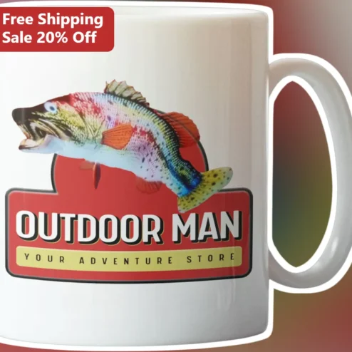 Outdoor Man Your Adventure Store Mug for Anglers Fishermen Outdoor Enthusiasts