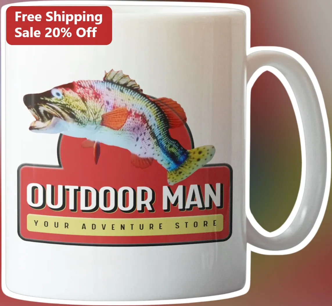 Outdoor Man Your Adventure Store Mug for Anglers Fishermen Outdoor Enthusiasts
