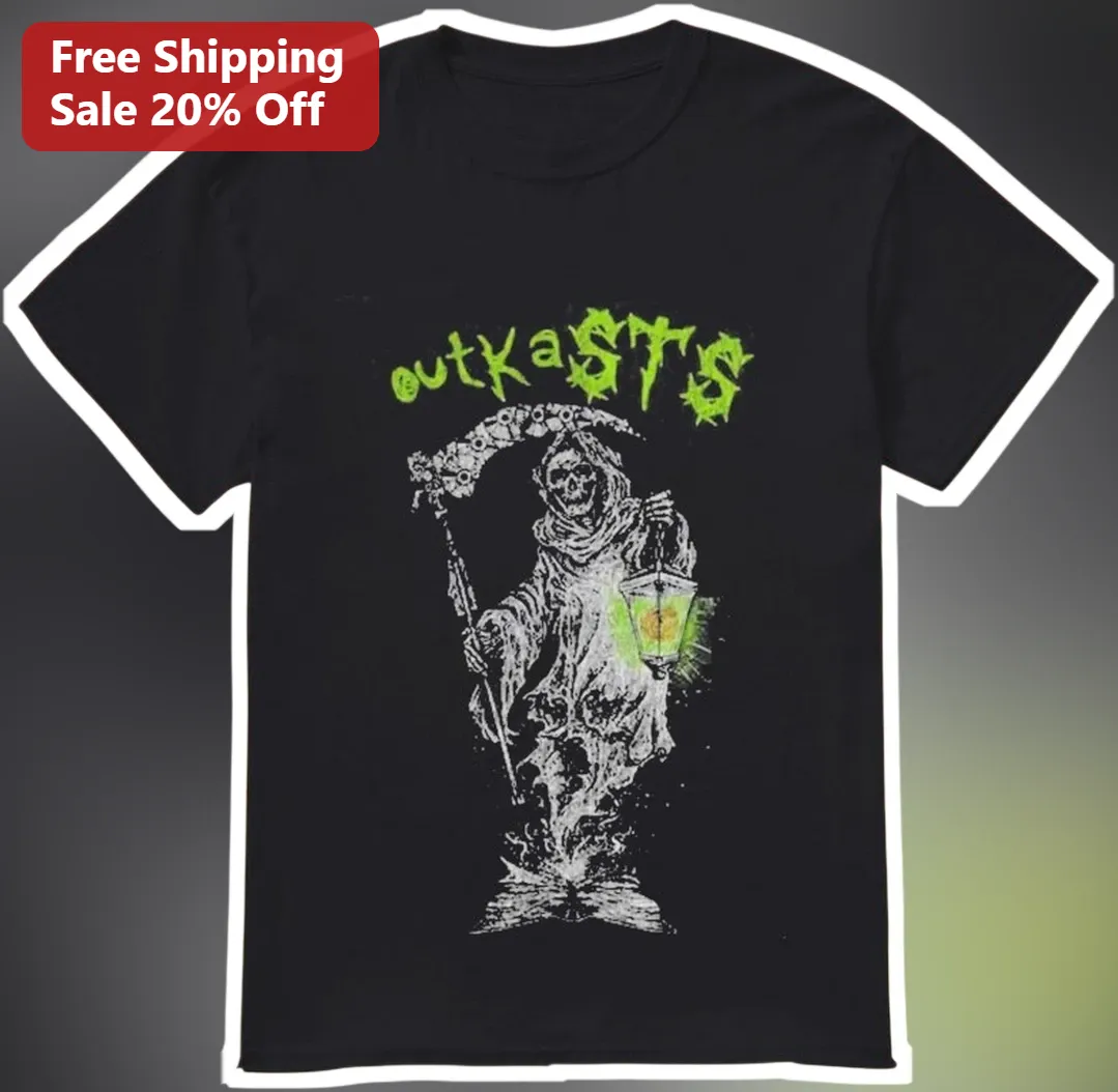 Outkast Grim Reaper Lantern Graphic Tee Hip Hop Vintage Streetwear Shirt