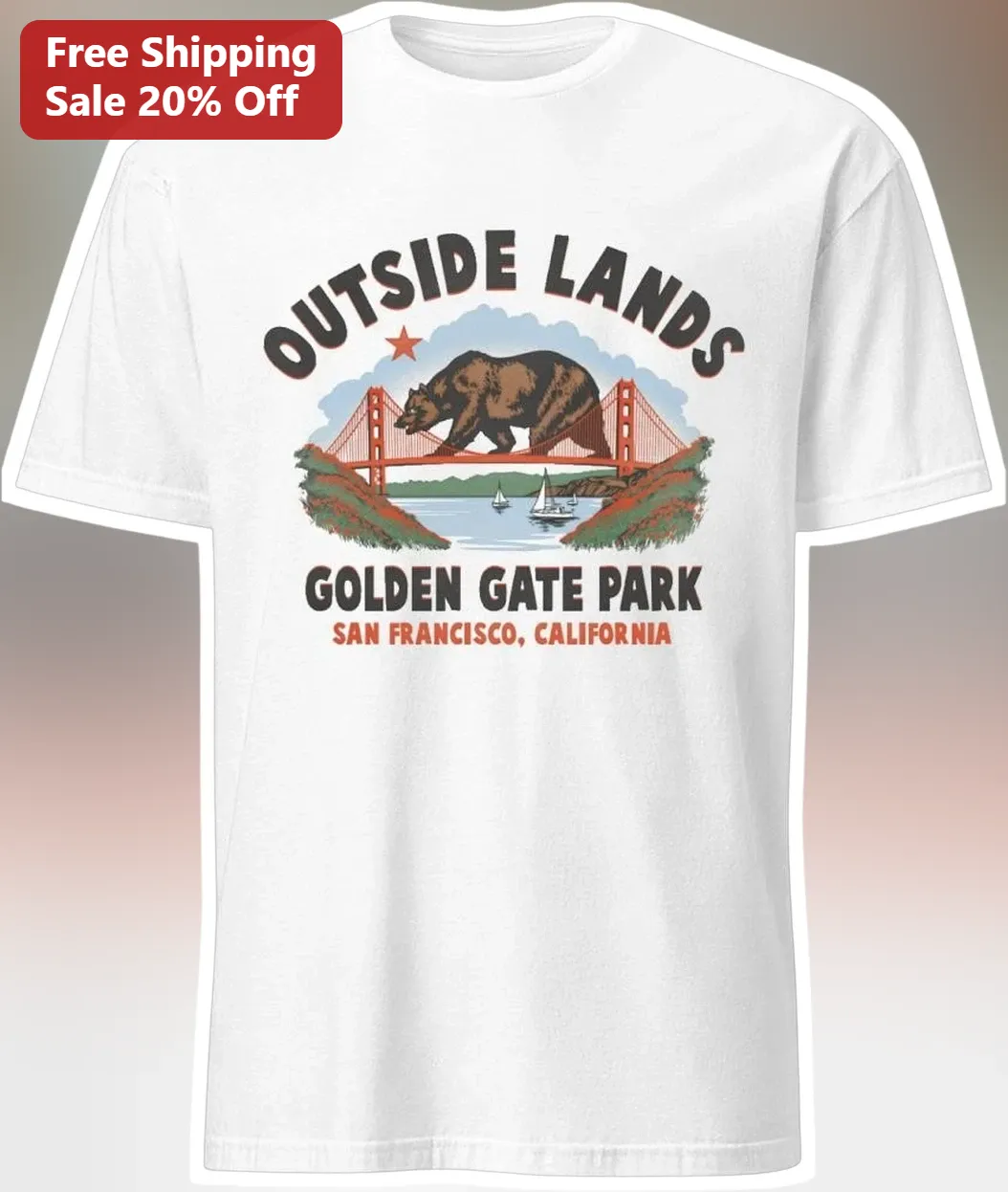 Outside Lands Golden Gate Park San Francisco Tee Vintage Bear Graphic Shirt