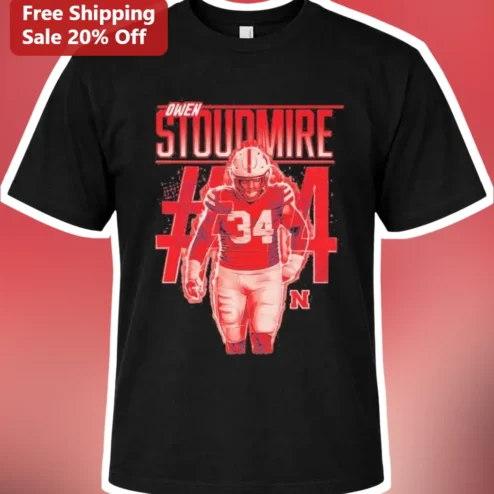 Owen Stodmire #34 Nebraska Cornhuskers Football Player Graphic Tee