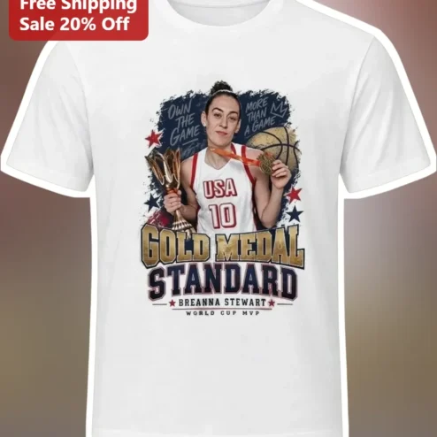 Own The Game More Than A Game Gold Medal Standard Breanna Stewart USA Basketball Tee