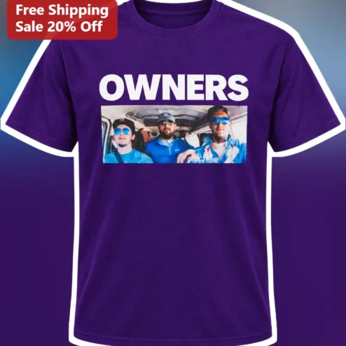 Owners Club Streetwear Graphic Tee Bold Typography Purple Shirt