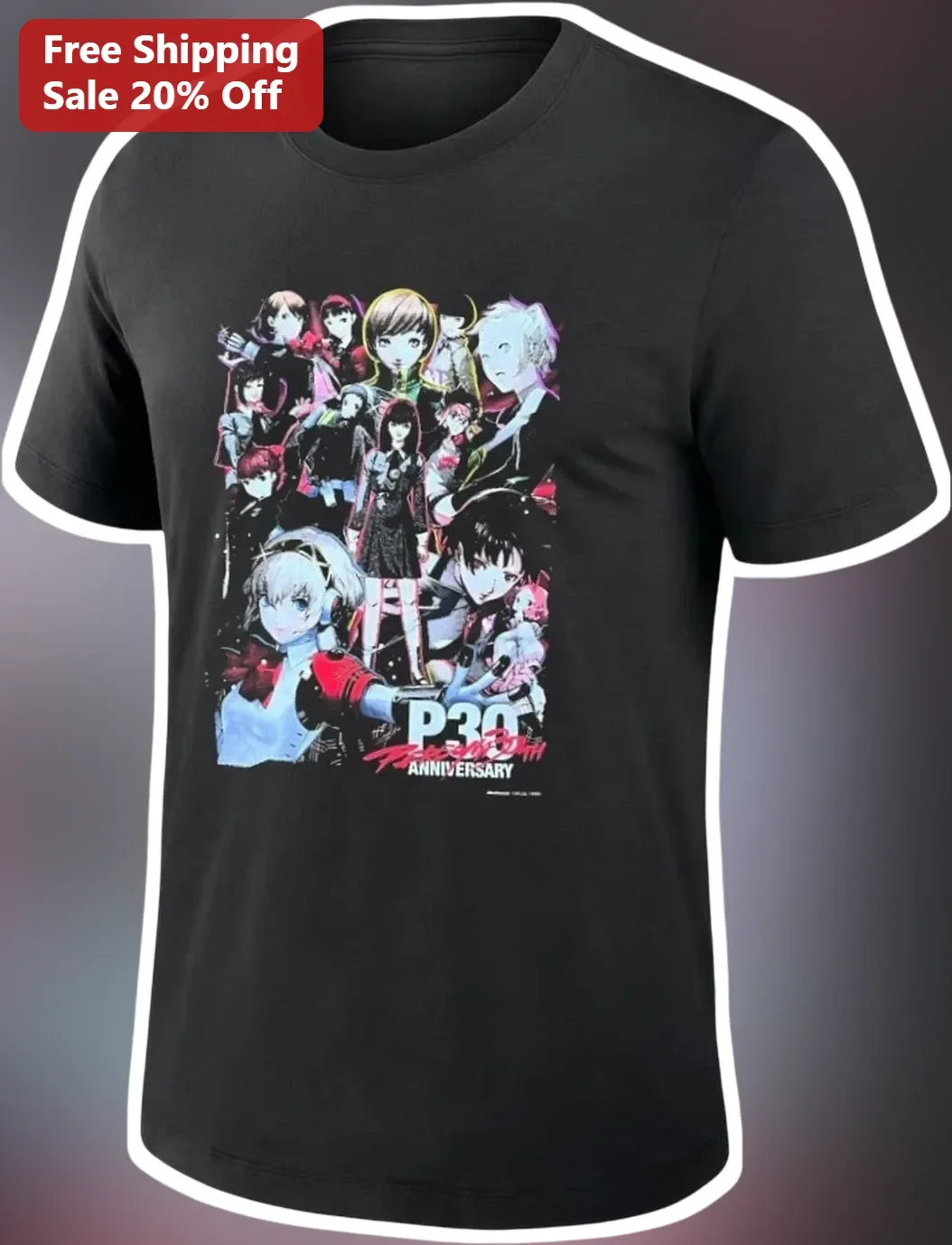 P30 Anniversary Persona 3 Character Collage Graphic Tee