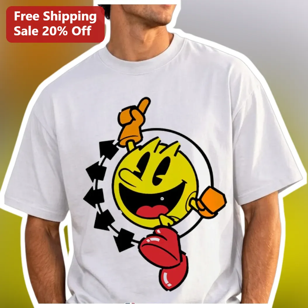 Pac-Man Retro Arcade Character Graphic Tee Funny Gaming Gift for Men Women