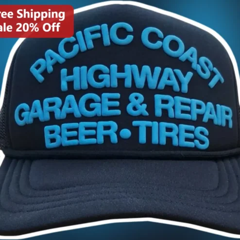 Pacific Coast Highway Garage Hat PCH Tires Beer Vintage Trucker Cap