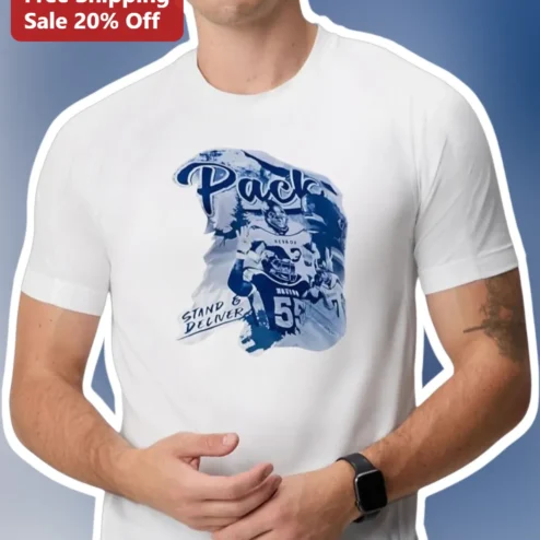 Pack Stand Deliver Nevada Wolf Pack Vintage Football Collage Graphic Tee