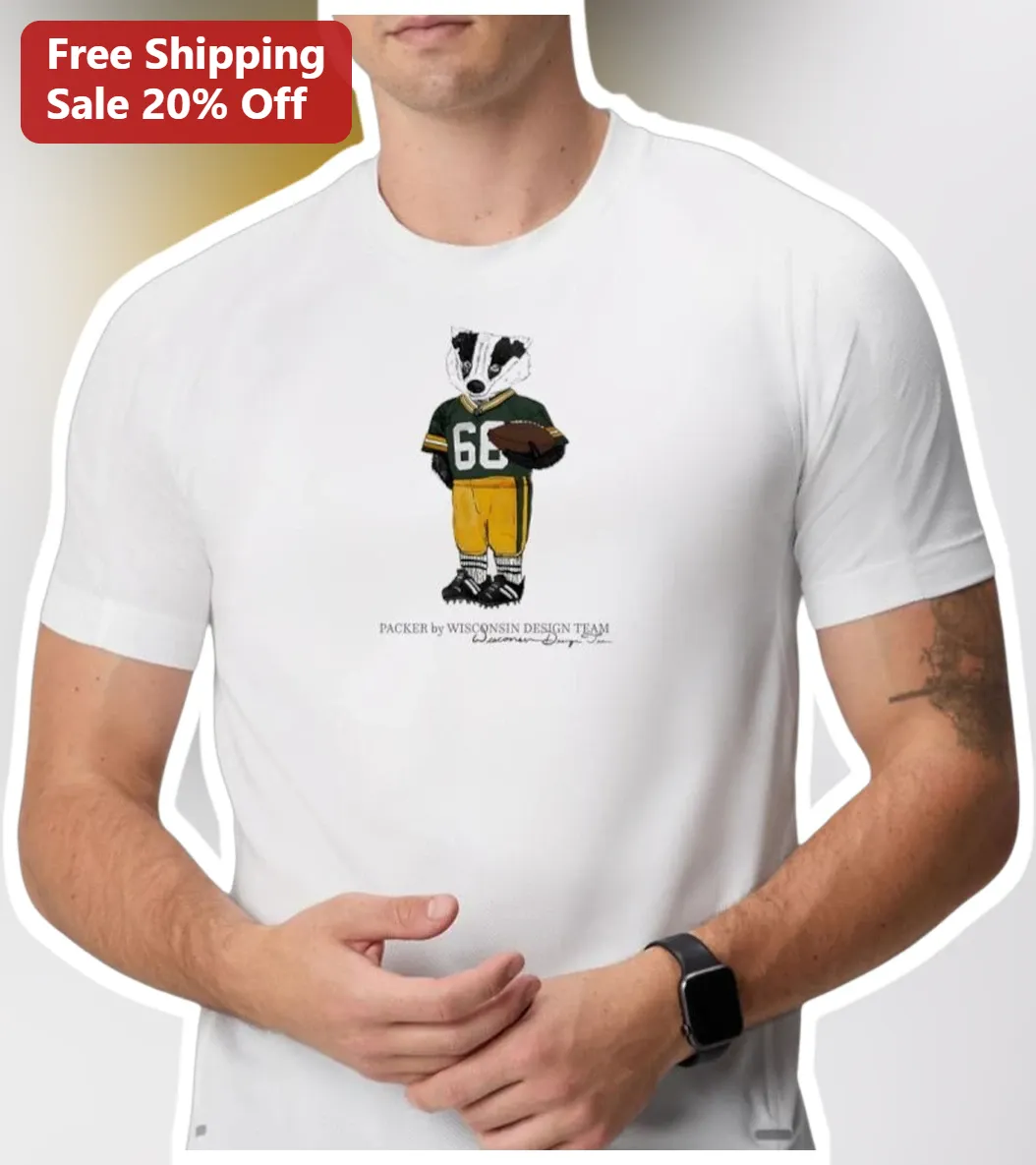 PACKER by WISCONSIN DESIGN TEAM Vintage Badger Mascot Football Tee