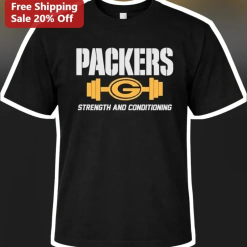 Packers Strength and Conditioning Tee Green Bay Football Gym Workout Shirt Gift