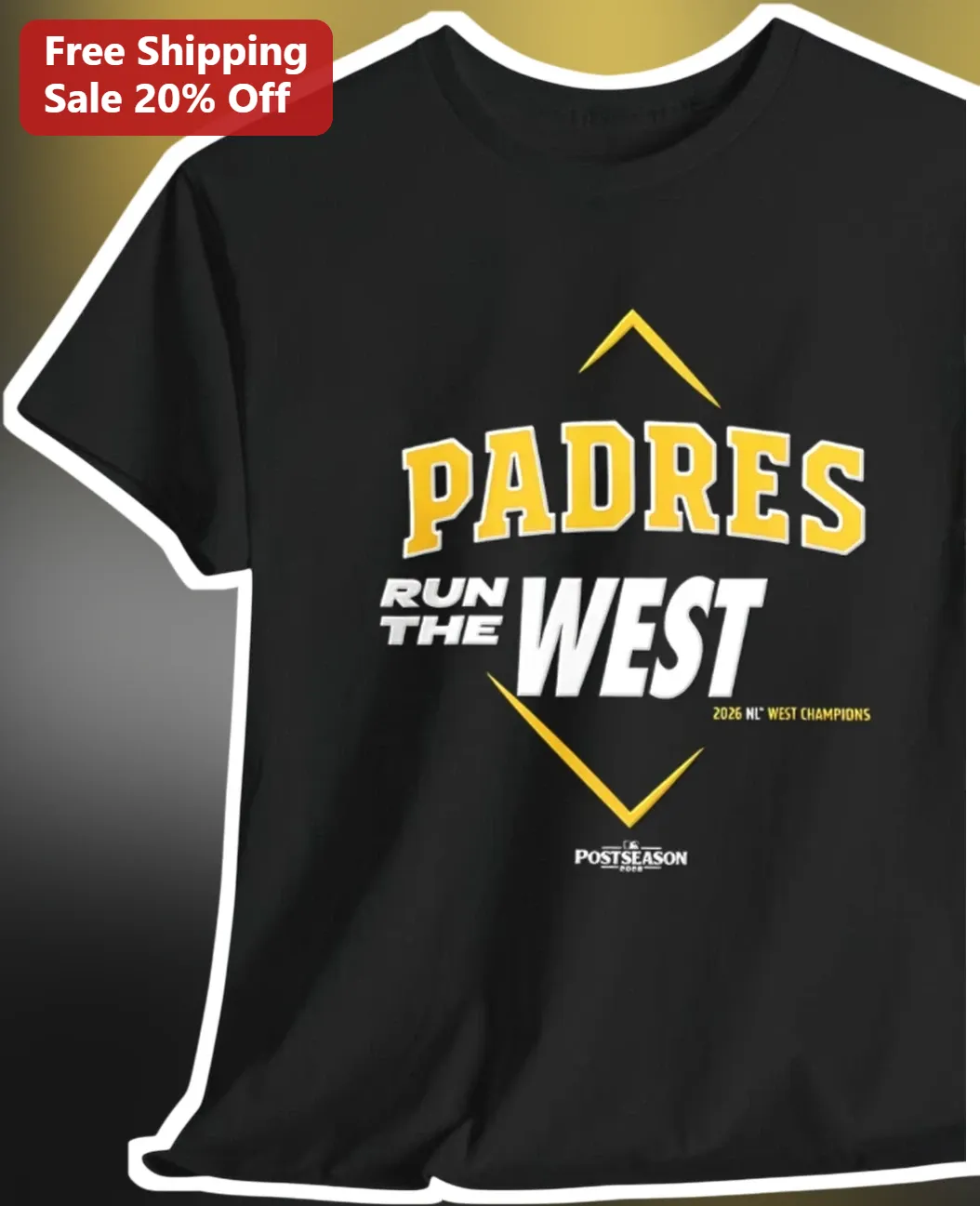 Padres Run The West 2026 NL West Champions Tee San Diego Baseball Fan Gear