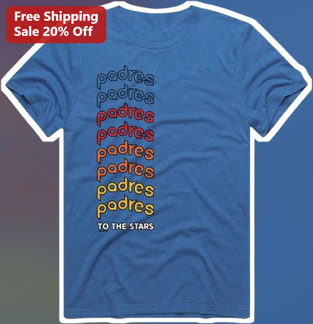 Padres To The Stars Retro Sunset Gradient Graphic Tee San Diego Padres Baseball Fan Gift