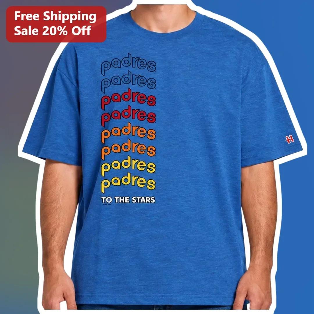 Padres To The Stars Retro Typography Graphic Tee San Diego Padres Baseball Fan Gift