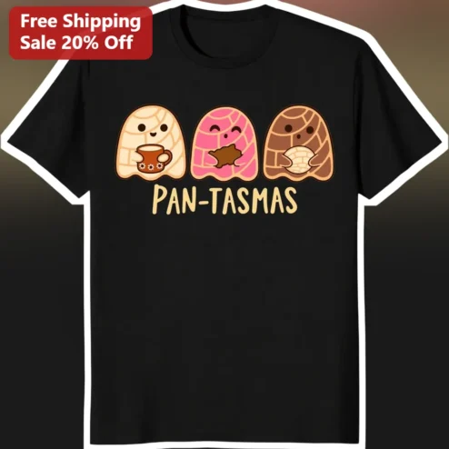 PAN-TASMAS Ghost Pan Dulce Halloween Tee Cute Spooky Mexican Foodie Gift