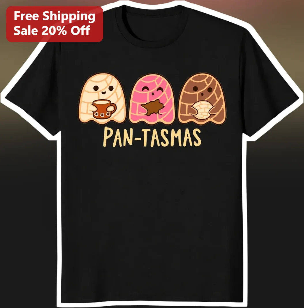 PAN-TASMAS Ghost Pan Dulce Halloween Tee Cute Spooky Mexican Foodie Gift