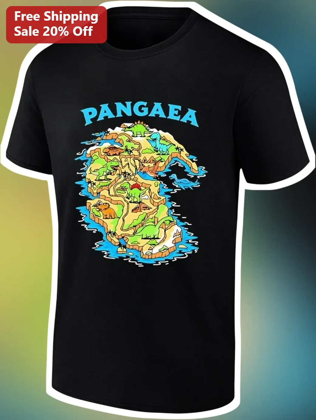 Pangaea Supercontinent Dinosaur Map Tee