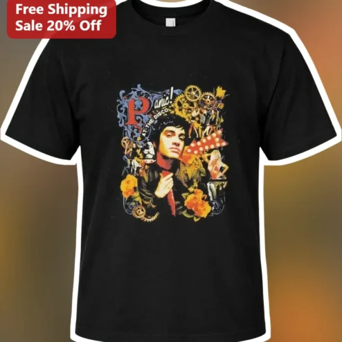 Panic! At The Disco Tee Brendon Urie Vintage Collage Graphic Shirt for Fans